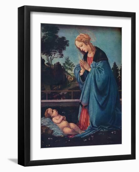 'The Madonna Adoring the Christ Child', 15th century, (1910)-Filippino Lippi-Framed Giclee Print