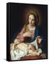 The Madonna adoring the Christ Child-Giuseppe Bottani-Framed Stretched Canvas
