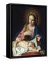 The Madonna adoring the Christ Child-Giuseppe Bottani-Framed Stretched Canvas