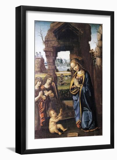 The Madonna and Angels Adoring the Child-Luca Baudo-Framed Giclee Print