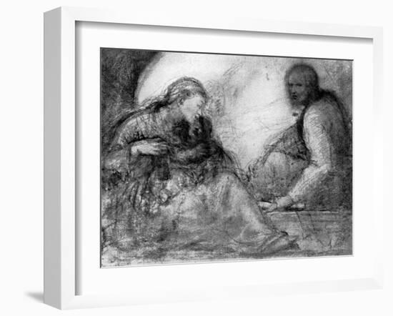 The Madonna and Child and St Joseph, Early 16th Century-Correggio-Framed Giclee Print