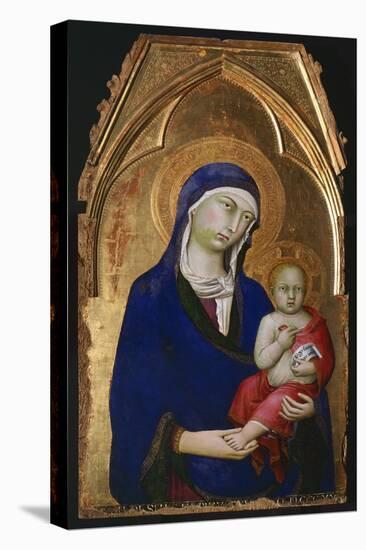 The Madonna and Child, Detail from Altarpiece of St Dominic-Simone Martini-Stretched Canvas