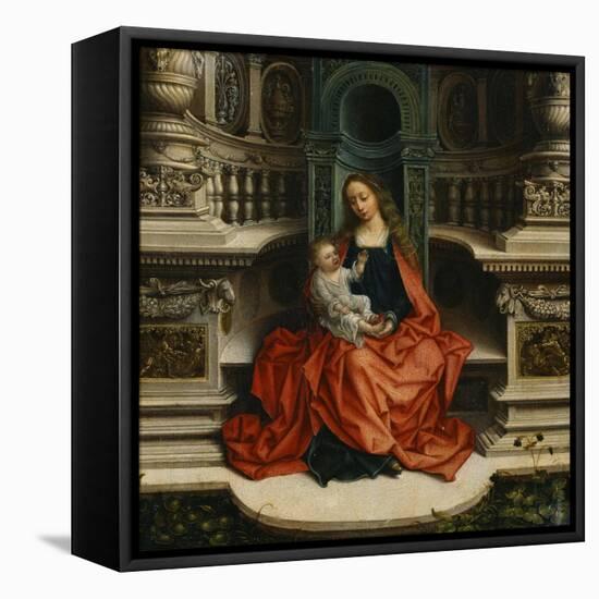 The Madonna and Child Enthroned, 16th Century-Adriaen Isenbrant-Framed Stretched Canvas