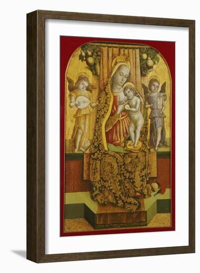 The Madonna and Child Enthroned with Music-Making Angels-Vittore Crivelli-Framed Giclee Print