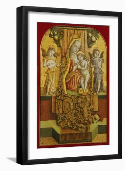 The Madonna and Child Enthroned with Music-Making Angels-Vittore Crivelli-Framed Giclee Print