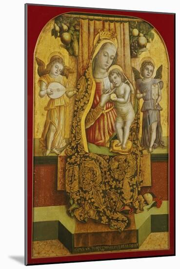 The Madonna and Child Enthroned with Music-Making Angels-Vittore Crivelli-Mounted Giclee Print