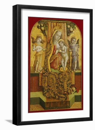 The Madonna and Child Enthroned with Music-Making Angels-Vittore Crivelli-Framed Giclee Print