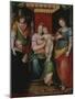 The Madonna and Child Enthroned with Saint Apollonia and Saint Michael Presenting a Kneeling Male…-Guglielmo Caccia-Mounted Giclee Print