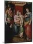 The Madonna and Child Enthroned with Saint Apollonia and Saint Michael Presenting a Kneeling Male…-Guglielmo Caccia-Mounted Giclee Print