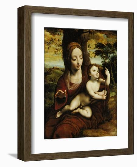 The Madonna and Child in a Landscape-Cornelis van Cleve-Framed Giclee Print