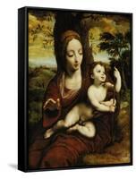The Madonna and Child in a Landscape-Cornelis van Cleve-Framed Stretched Canvas