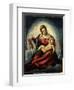 The Madonna and Child in a Mandorla on a Crescent Moon and Clouds, with the Book of Wisdom-Jacopo Robusti Tintoretto-Framed Giclee Print
