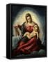 The Madonna and Child in a Mandorla on a Cresent Moon and Clouds, with the Book of Wisdom-Jacopo Robusti Tintoretto-Framed Stretched Canvas