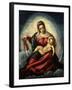 The Madonna and Child in a Mandorla on a Cresent Moon and Clouds, with the Book of Wisdom-Jacopo Robusti Tintoretto-Framed Giclee Print