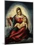 The Madonna and Child in a Mandorla on a Cresent Moon and Clouds, with the Book of Wisdom-Jacopo Robusti Tintoretto-Mounted Giclee Print