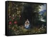 The Madonna and Child in a Wooded River Landscape-Jan Brueghel the Elder-Framed Stretched Canvas