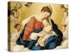 The Madonna and Child in Glory with Cherubs-Giovanni Battista Salvi da Sassoferrato-Stretched Canvas