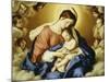 The Madonna and Child in Glory with Cherubs-Giovanni Battista Salvi da Sassoferrato-Mounted Giclee Print