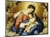 The Madonna and Child in Glory with Cherubs-Giovanni Battista Salvi da Sassoferrato-Mounted Giclee Print