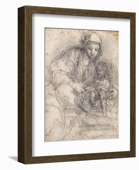 The Madonna and Child with a Carthusian Monk-Alessandro Tiarini-Framed Giclee Print