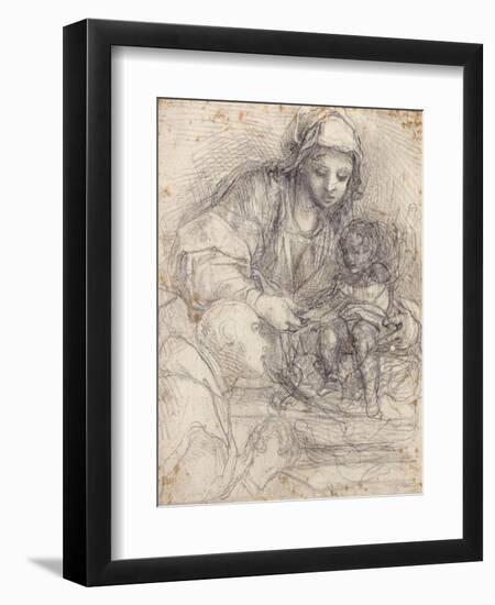 The Madonna and Child with a Carthusian Monk-Alessandro Tiarini-Framed Giclee Print