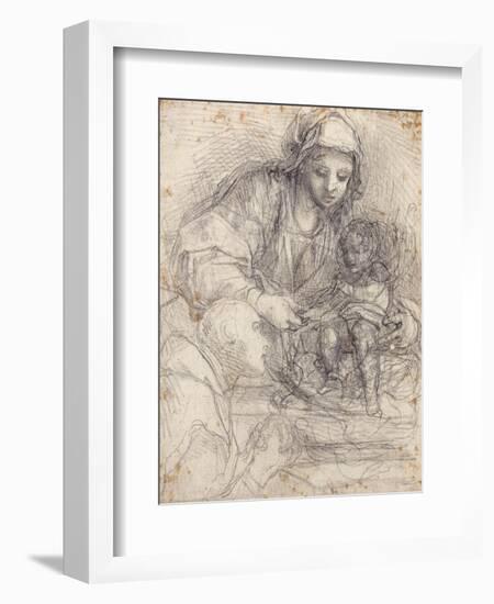 The Madonna and Child with a Carthusian Monk-Alessandro Tiarini-Framed Giclee Print