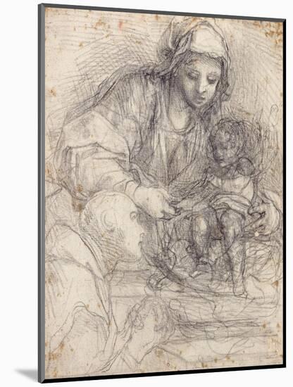 The Madonna and Child with a Carthusian Monk-Alessandro Tiarini-Mounted Giclee Print