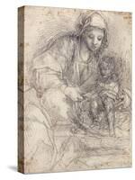 The Madonna and Child with a Carthusian Monk-Alessandro Tiarini-Stretched Canvas