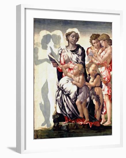 The Madonna and Child with Saint John and Angels-Michelangelo Buonarroti-Framed Photographic Print