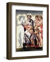 The Madonna and Child with Saint John and Angels-Michelangelo Buonarroti-Framed Photographic Print