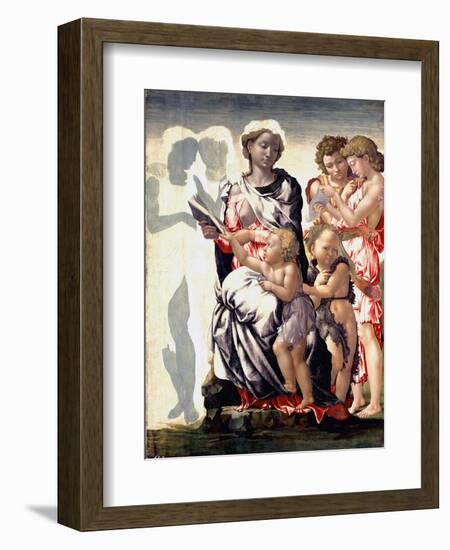 The Madonna and Child with Saint John and Angels-Michelangelo Buonarroti-Framed Photographic Print