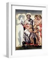 The Madonna and Child with Saint John and Angels-Michelangelo Buonarroti-Framed Photographic Print