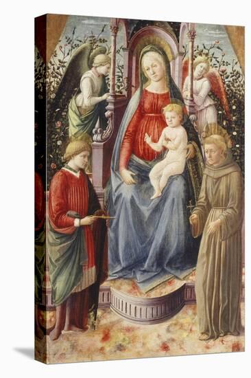 The Madonna and Child with Saints Julian and Francis-Francesco Di Stefano Pesellino-Stretched Canvas