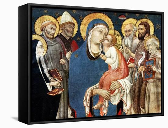 The Madonna and Child with Saints, Mid 15th Century-Sano di Pietro-Framed Stretched Canvas