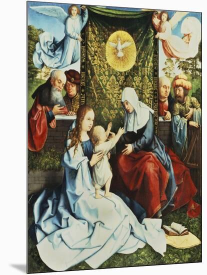 The Madonna and Child, with St. Ann, Surrounded by Angels and Donors-Bernard van Orley-Mounted Giclee Print