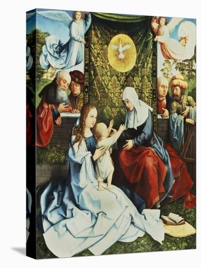 The Madonna and Child, with St. Ann, Surrounded by Angels and Donors-Bernard van Orley-Stretched Canvas