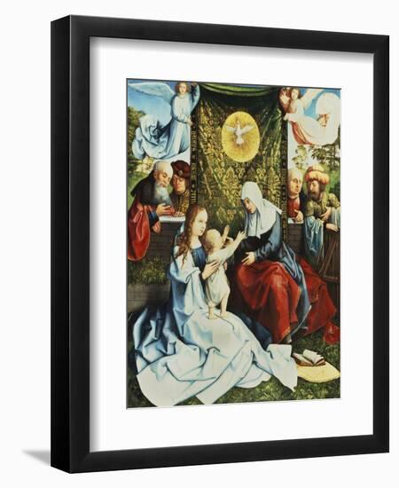 The Madonna and Child, with St. Ann, Surrounded by Angels and Donors-Bernard van Orley-Framed Giclee Print