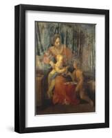 The Madonna and Child with St. John the Baptist in an Interior, Circa, 1640-Herri Met De Bles-Framed Giclee Print