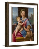 The Madonna and Child with the Infant Baptist (The Garvagh Madonn), Ca 1509-1510-Raphael-Framed Giclee Print