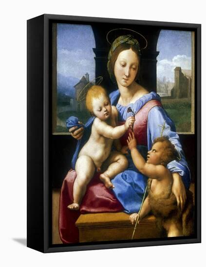 The Madonna and Child with the Infant Baptist' ('The Garvagh Madonna), C1509-1510-Raphael-Framed Stretched Canvas