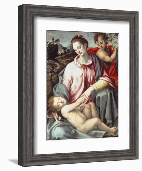 The Madonna and Child with the Infant Saint John the Baptist-Ridolfo Ghirlandaio-Framed Giclee Print