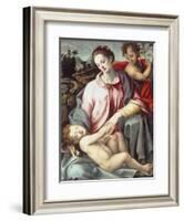 The Madonna and Child with the Infant Saint John the Baptist-Ridolfo Ghirlandaio-Framed Giclee Print