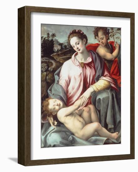 The Madonna and Child with the Infant Saint John the Baptist-Ridolfo Ghirlandaio-Framed Giclee Print