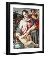 The Madonna and Child with the Infant Saint John the Baptist-Ridolfo Ghirlandaio-Framed Giclee Print