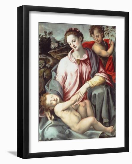 The Madonna and Child with the Infant Saint John the Baptist-Ridolfo Ghirlandaio-Framed Giclee Print