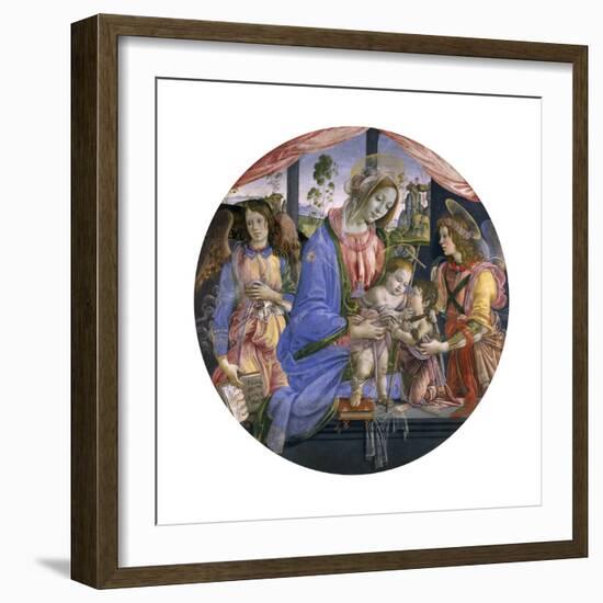 The Madonna and Child with the Infant St. John and Two Angels, Mid-1480s-Filippino Lippi-Framed Giclee Print