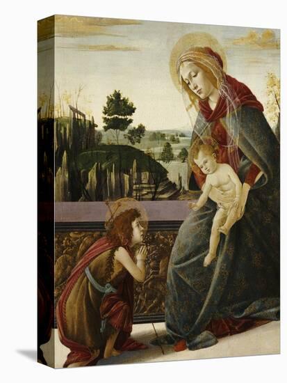 The Madonna and Child with the Young Saint John the Baptist in a Landscape-Sandro Botticelli-Stretched Canvas