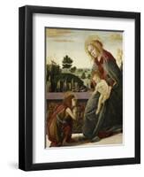 The Madonna and Child with the Young St. John the Baptish in a Landscape-Sandro Botticelli-Framed Premium Giclee Print