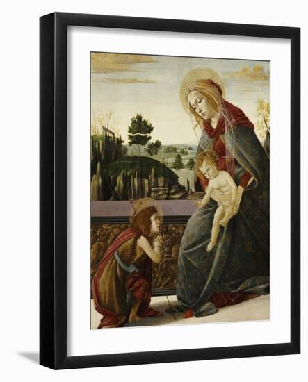 The Madonna and Child with the Young St. John the Baptish in a Landscape-Sandro Botticelli-Framed Giclee Print