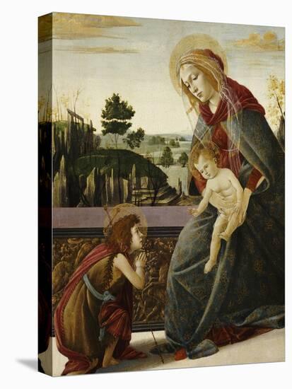 The Madonna and Child with the Young St. John the Baptish in a Landscape-Sandro Botticelli-Stretched Canvas